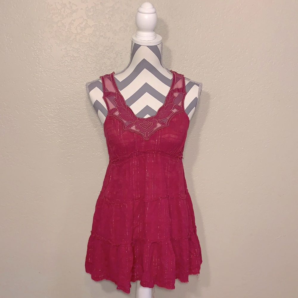 Free People Burgundy Tunic/ Tank top~ Size 6